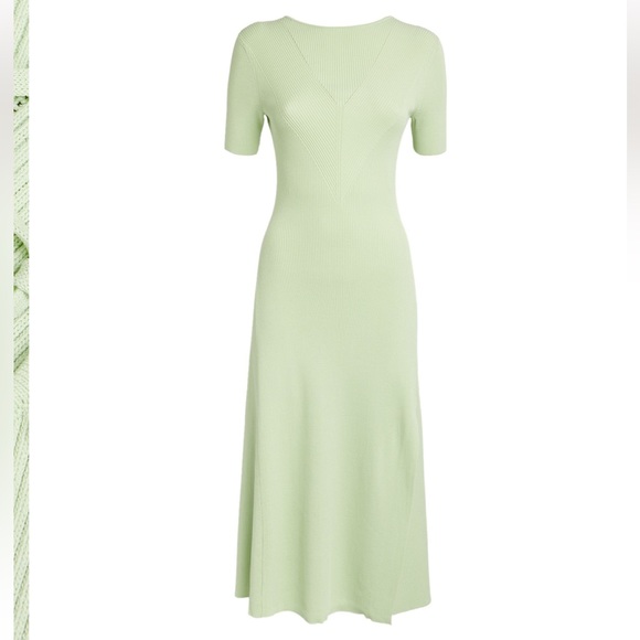 🩷SOLD🩷Maje bateau light green ribbed sweater midi dress 36 XS S - Picture 3 of 16